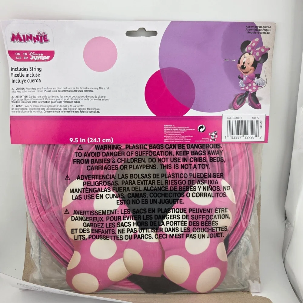 Disney Minnie Mouse Party Decor Kids OS Pink New Fan Kit and‎ Lanterns Bundle